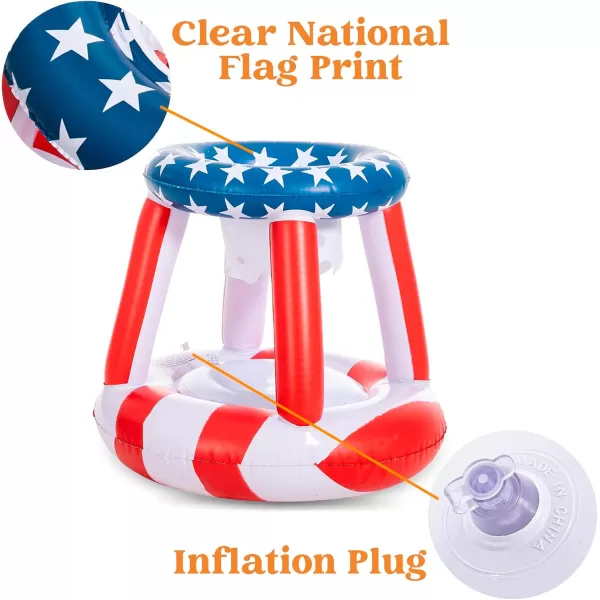 Inflatable Pool Floats Set American Flag Volleyball Net ampamp Basketball Hoops Swimming Pool Game Toy for Kids and Adults Floating Volleyball Court 105x28x35Basketball 27x23x27 Red White
