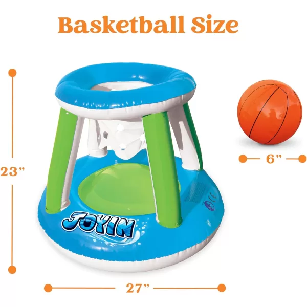 Inflatable Volleyball Net ampamp Basketball Hoops Pool Float Set Balls Included for Kids and Adults Summer Pool Game Floaties Volleyball Court 105x28x35Basketball 27x23x27Green