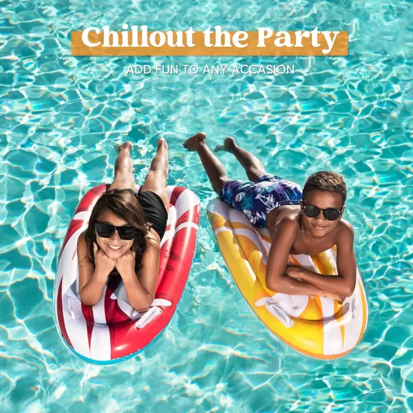 JOYIN 2 Pack Inflatable Body Boards with Handles for Water Slides Surfing Board for Slip Slide Swimming Pool Floating Water Boards Learn to Swim Summer Water Fun Toy for Kids and Toddlers