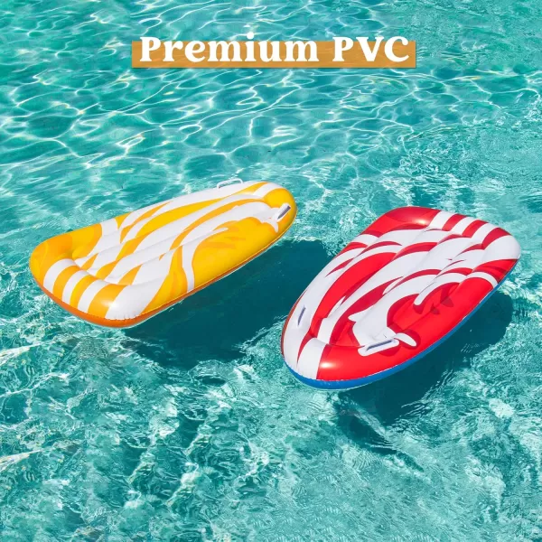 JOYIN 2 Pack Inflatable Body Boards with Handles for Water Slides Surfing Board for Slip Slide Swimming Pool Floating Water Boards Learn to Swim Summer Water Fun Toy for Kids and Toddlers