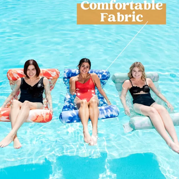 Sloosh 3 Pack 4in1 Inflatable Pool Floats Hammock Water Hammock Lounges MultiPurpose Swimming Pool Accessories Saddle Lounge Chair Hammock Drifter for Pool Lake Outdoor Beach