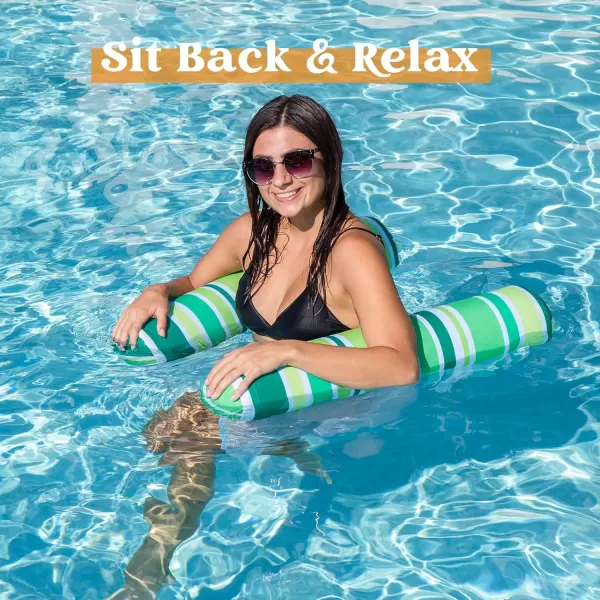 Sloosh 3 Pack Inflatable Pool Float Hammock Water Hammock Lounges MultiPurpose Swimming Pool Accessories Saddle Lounge Chair Hammock Drifter for Pool Lake Outdoor BeachBluePinkGreen