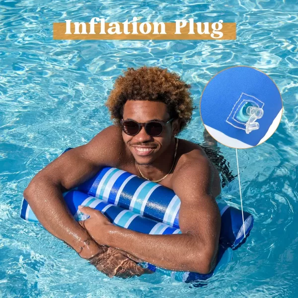 Sloosh 3 Pack Inflatable Pool Float Hammock Water Hammock Lounges MultiPurpose Swimming Pool Accessories Saddle Lounge Chair Hammock Drifter for Pool Lake Outdoor BeachBluePinkGreen
