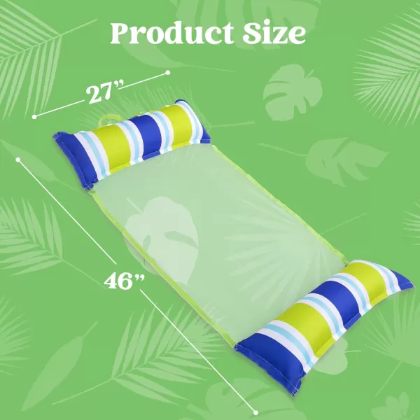 Sloosh 3 Pack Inflatable Pool Float Hammock Water Hammock Lounges MultiPurpose Swimming Pool Accessories Saddle Lounge Chair Hammock Drifter for Pool Lake Outdoor BeachDark BlueYellowOrange