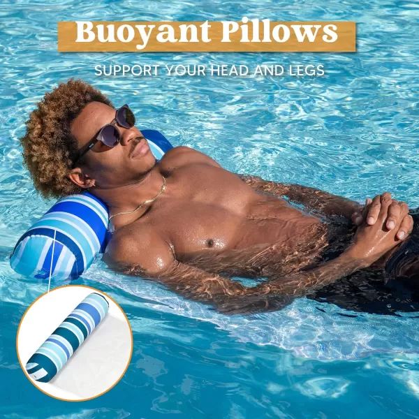 Sloosh 3 Pack Inflatable Pool Float Hammock Water Hammock Lounges MultiPurpose Swimming Pool Accessories Saddle Lounge Chair Hammock Drifter for Pool Lake Outdoor BeachBluePinkGreen