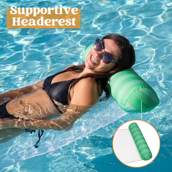 Sloosh 3 Pack Inflatable Pool Float Hammock Water Hammock Lounges MultiPurpose Swimming Pool Accessories Saddle Lounge Chair Hammock Drifter for Pool Lake Outdoor BeachOrangeGreenBlue