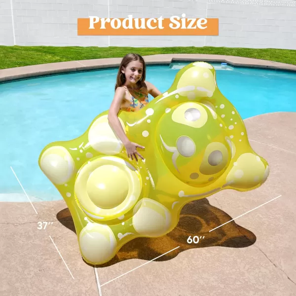 Sloosh 60quot Gummy Bear Inflatable Pool Float  Swimming Pool Floats Decor Pool Floaties Raft Lounge Seasonal Water Pool Toys Cute Pool Beach Birthday Party Decorations for Kids Toddlers Adults