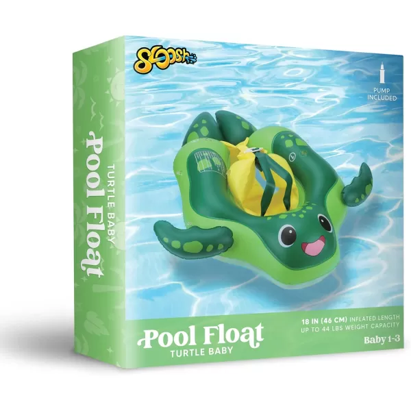 Sloosh Baby Swimming Floats with Removable Sun Canopy Inflatable Baby Pool Float Sea Turtle Design Infant Baby Swim Float Ring Swimming Pool Accessories for Age 1236 MonthsSmall