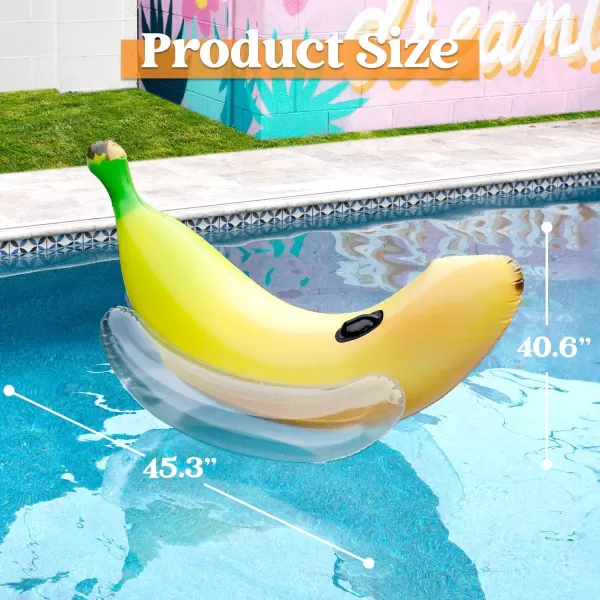 Sloosh Inflatable Banana Pool Float  Ride on Banana Pool Floats Funny Swimming Pool Party Decorations