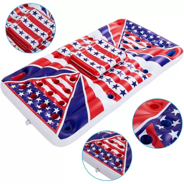 Sloosh Inflatable Pool Lounge Floating Pong Floats for Adults Party Summer Pool Floats Pool Games Lounge Raft with CoolerLine