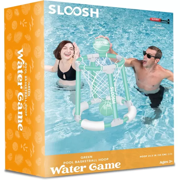 Sloosh Pool Basketball Hoop Toys Floating Basketball Pool Game Swimming Pool Floats Toys with Balls Pump Summer Outdoor Water Play Toy for Kids and Adults Blue OrangeGreen