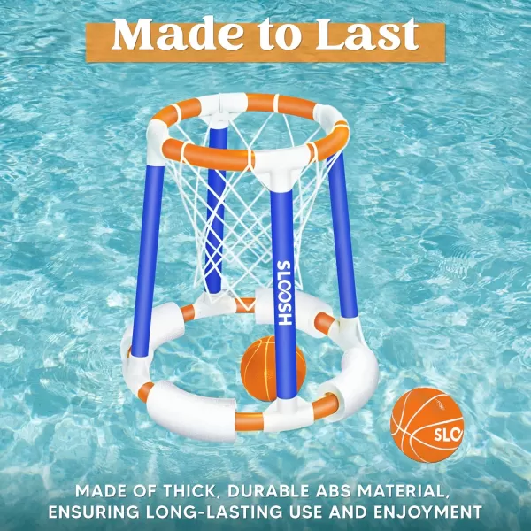 Sloosh Pool Basketball Hoop Toys Floating Basketball Pool Game Swimming Pool Floats Toys with Balls Pump Summer Outdoor Water Play Toy for Kids and Adults Blue OrangeBlue Orange