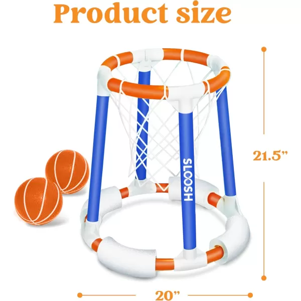 Sloosh Pool Basketball Hoop Toys Floating Basketball Pool Game Swimming Pool Floats Toys with Balls Pump Summer Outdoor Water Play Toy for Kids and Adults Blue OrangeBlue Orange