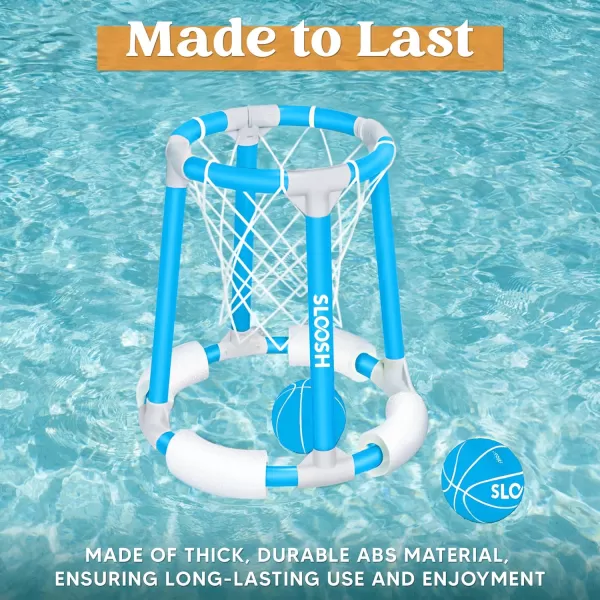 Sloosh Pool Basketball Hoop Toys Floating Basketball Pool Game Swimming Pool Floats Toys with Balls Pump Summer Outdoor Water Play Toy for Kids and Adults Blue OrangeBlue
