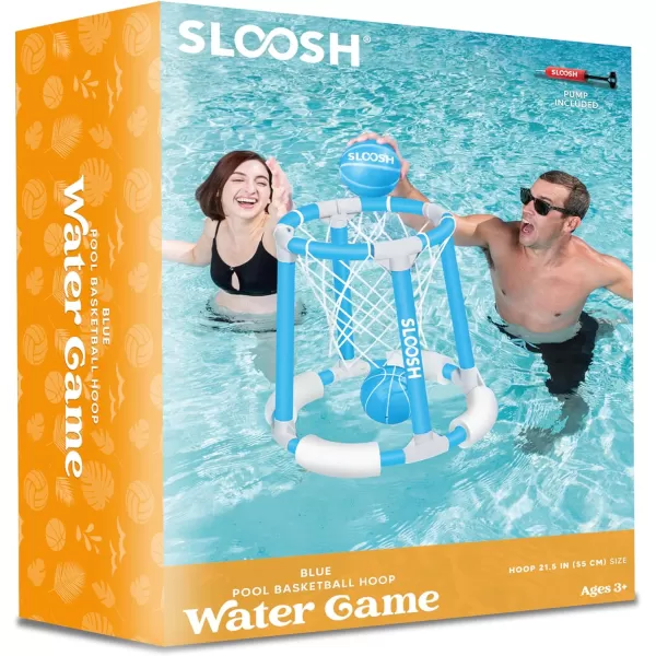 Sloosh Pool Basketball Hoop Toys Floating Basketball Pool Game Swimming Pool Floats Toys with Balls Pump Summer Outdoor Water Play Toy for Kids and Adults Blue OrangeBlue