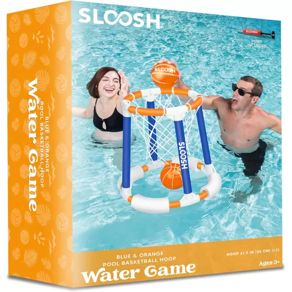 Sloosh Pool Basketball Hoop Toys Floating Basketball Pool Game Swimming Pool Floats Toys with Balls Pump Summer Outdoor Water Play Toy for Kids and Adults Blue OrangeBlue Orange