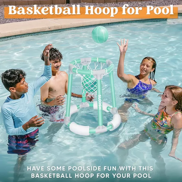 Sloosh Pool Basketball Hoop Toys Floating Basketball Pool Game Swimming Pool Floats Toys with Balls Pump Summer Outdoor Water Play Toy for Kids and Adults Blue OrangeGreen