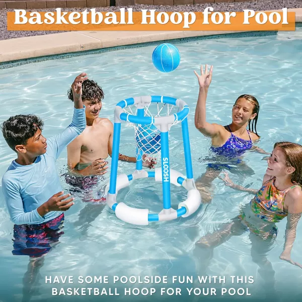 Sloosh Pool Basketball Hoop Toys Floating Basketball Pool Game Swimming Pool Floats Toys with Balls Pump Summer Outdoor Water Play Toy for Kids and Adults Blue OrangeBlue