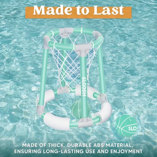 Sloosh Pool Basketball Hoop Toys Floating Basketball Pool Game Swimming Pool Floats Toys with Balls Pump Summer Outdoor Water Play Toy for Kids and Adults Blue OrangeGreen