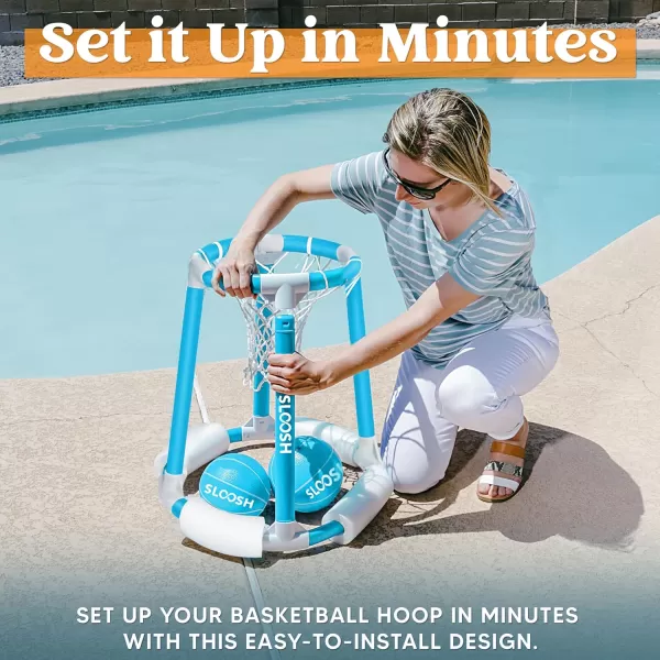 Sloosh Pool Basketball Hoop Toys Floating Basketball Pool Game Swimming Pool Floats Toys with Balls Pump Summer Outdoor Water Play Toy for Kids and Adults Blue OrangeBlue
