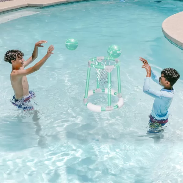 Sloosh Pool Basketball Hoop Toys Floating Basketball Pool Game Swimming Pool Floats Toys with Balls Pump Summer Outdoor Water Play Toy for Kids and Adults Blue OrangeGreen