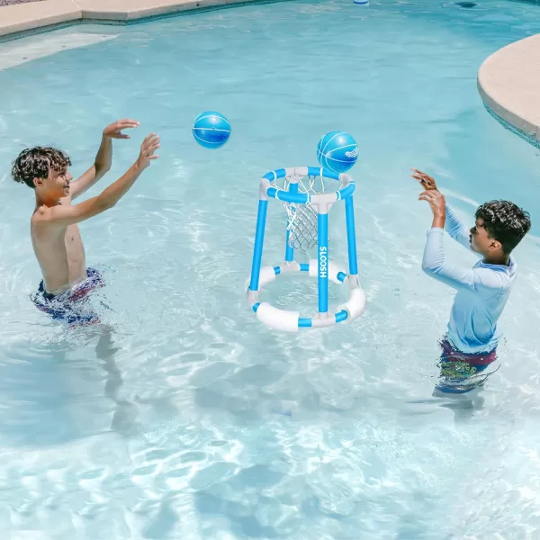 Sloosh Pool Basketball Hoop Toys Floating Basketball Pool Game Swimming Pool Floats Toys with Balls Pump Summer Outdoor Water Play Toy for Kids and Adults Blue OrangeBlue