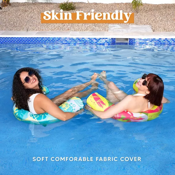 Sloosh Pool Floats Chairs Adult2 Packs Inflatable Noodle Chair with Sling Soft FabricFloating Pool Float Chair Lounge Water Chairs Swimming Floaties for Party Summer Water FunSummer Leaves