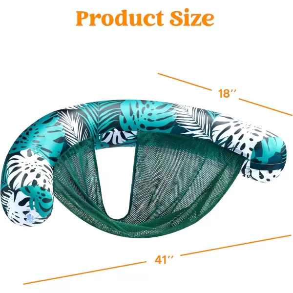Sloosh Pool Floats Chairs Adult2 Packs Inflatable Noodle Chair with Sling Soft FabricFloating Pool Float Chair Lounge Water Chairs Swimming Floaties for Party Summer Water FunTropical Leaves