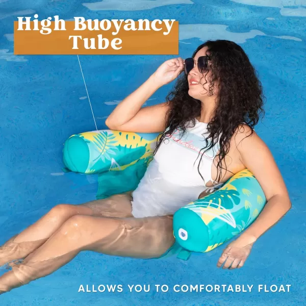 Sloosh Pool Floats Chairs Adult2 Packs Inflatable Noodle Chair with Sling Soft FabricFloating Pool Float Chair Lounge Water Chairs Swimming Floaties for Party Summer Water FunSummer Leaves