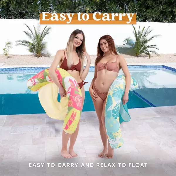 Sloosh Pool Floats Chairs Adult2 Packs Inflatable Noodle Chair with Sling Soft FabricFloating Pool Float Chair Lounge Water Chairs Swimming Floaties for Party Summer Water FunSummer Leaves