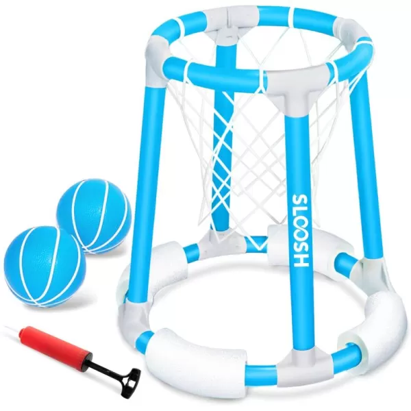 Sloosh Pool Basketball Hoop Toys Floating Basketball Pool Game Swimming Pool Floats Toys with Balls Pump Summer Outdoor Water Play Toy for Kids and Adults Blue OrangeBlue