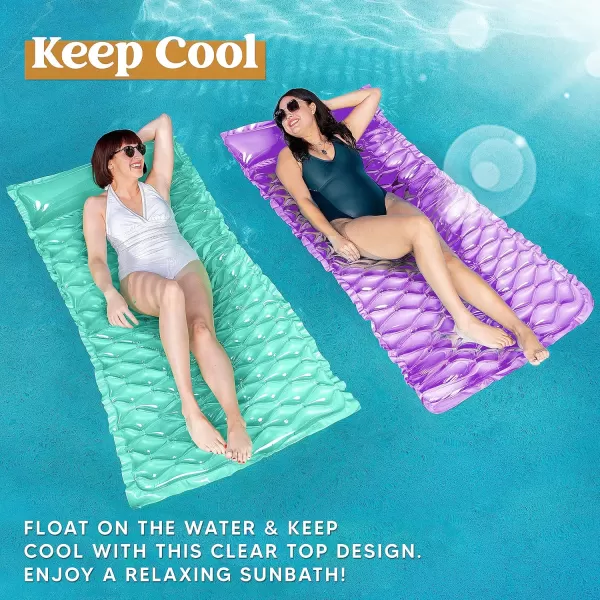 Sloosh 3 Pack Inflatable Pool Mat Swimming Pool Mattress Float Lounge with Headrest Pool Float Air Mat for Adults 64x32 inchGreenPurpleYellow