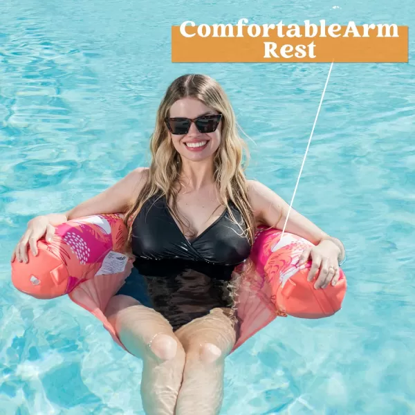 Sloosh 3 Packs Inflatable Pool Float Noodle Chair Floral Design Pool Noodle Sling Floatie Swimming Pool Party Floating Chair Pool Floats for AdultOrangeYellowGreen