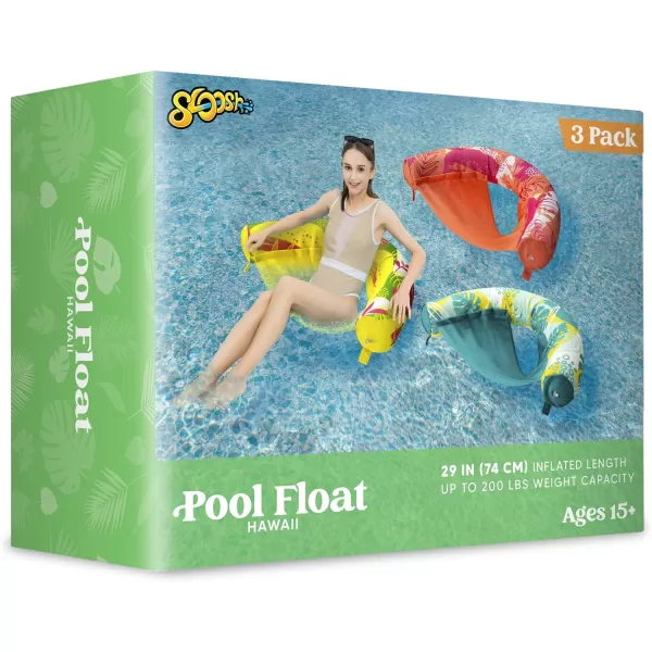 Sloosh 3 Packs Inflatable Pool Float Noodle Chair Floral Design Pool Noodle Sling Floatie Swimming Pool Party Floating Chair Pool Floats for AdultOrangeYellowGreen