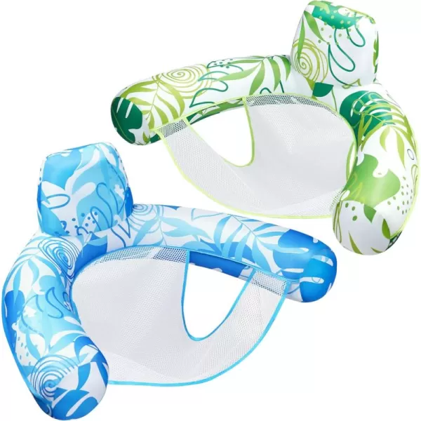 Sloosh Pool Floats Chairs Adult2 Pack Floating Water Hammock ChairInflatable Pool Lounge Chairs with headrest for AdultsBlow up Pool Noodles Floats for Swimming Pool Party Summer Water Fun
