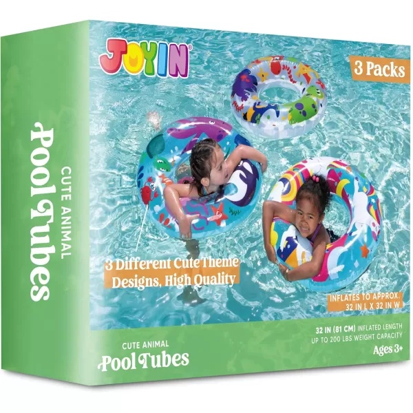 Inflatable Pool Floats with Glitters 325quot3 Pack Pool Floaties Tubes for Swimming Pool Kids Adults Beach Outdoor Party SuppliesAnimal