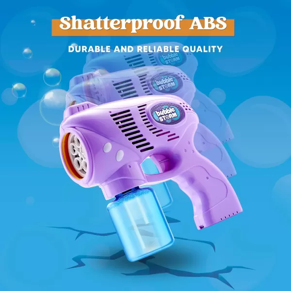 JOYIN 2 Bubble Guns with 2 Bottles Bubble Refill Solution Bubble Machine Gun for Kids Toddlers Bubble Blaster Party Favors Summer Outdoors Activity Wedding Easter Birthday GiftPinkpurple
