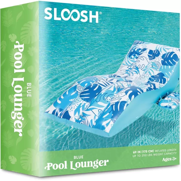 Sloosh Inflatable Pool Floats Adult  Ultimate Comfort Pool Lounge Chair with Detachable Cup Holder Heavy Duty Lounger Floating Chair Floaties Raft Water Floaty Blow Up Recliner Lake Tanning Float