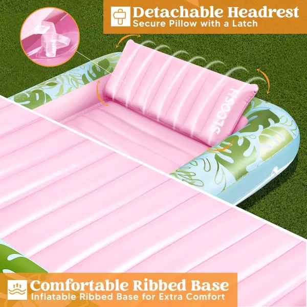Sloosh Inflatable Tanning Pool Lounger Float for Adults 70quot x 46quot Large Suntan Tub Pool Floats Sun Tan Tub Ice Bath Tub Tanning Bed Blow up Pool Raft Lounge Floatie LBlueCyan Pink