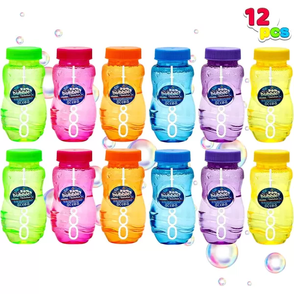 JOYIN Bubbles Bottle 12 Pack 5 oz Party Favor for Kids Bulk Bubble Solution Blowing Wand 2 Dozen Party Supplies Outdoor Toys Wedding Party Summer Celebration Birthday Fun Gift