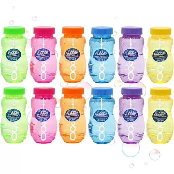 JOYIN Bubbles Bottle 12 Pack 5 oz Party Favor for Kids Bulk Bubble Solution Blowing Wand 2 Dozen Party Supplies Outdoor Toys Wedding Party Summer Celebration Birthday Fun Gift