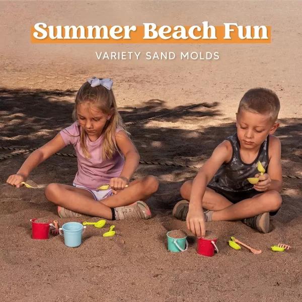 imageJOYIN Beach Sand Bucket and Shovel Set 12 Sets for Kids Party Favor 3quot Mini Beach and Sand Toys  Use for Sand Molds at The Sandbox