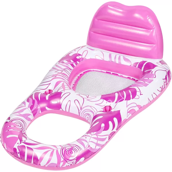 imageSloosh Inflatable Pool Floats Lounger Adult Pool Float Lounge Raft Floaties Water Floating Recliner Chair with Cup Holders Foot Rest Swimming Pool FloatyPink