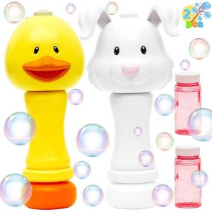imageJOYIN 2 Packs Duck Bunny Bubble Wands with 2 Bottle of Bubble Solution 50ml for Kids ampamp Toddlers Outdoor Party Supplies Weddings Gifts Summer Toy Easter