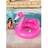 imageJOYIN Inflatable Flamingo Tube Pool Float Fun Beach Floaties Swim Party Toys Summer Pool Raft Lounge for Adults ampamp Kids with 2 Cup Holders and Head Rest