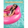 imageJOYIN Inflatable Flamingo Tube Pool Float Fun Beach Floaties Swim Party Toys Summer Pool Raft Lounge for Adults ampamp Kids with 2 Cup Holders and Head Rest