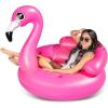 imageJOYIN Inflatable Flamingo Tube Pool Float Fun Beach Floaties Swim Party Toys Summer Pool Raft Lounge for Adults ampamp Kids with 2 Cup Holders and Head Rest
