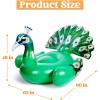 imageJOYIN Inflatable Peacock Pool Float  Giant Peacock Fun Beach Floaties Pool Party Decorations Adult Size Inflatable Animal Summer Swim Pool Raft Toys Lounge for Adults ampamp KidsGreen Peacock