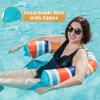 imageSLOOSH Inflatable Pool Noodle Chair 3 Packs Stripes Design Pool Floats Noodle Sling Floatie Swimming Party Floating Chair for Adult Party Summer Water FunStripe