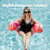 imageSLOOSH Pool Floats Noodle Chair3 Packs Inflatable Pool Noodle Sling Floatie Swimming Party Floating Chair Floats for Adult Summer Water BeachLeaves Design